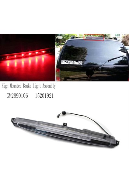 GM2890106 Yüksek Montajlı Fren Işığı LED Chevrolet Trailblazer Için Üçüncü Fren Işığı Buick Rainier 15201921 Siyah (Yurt Dışından) modelleri