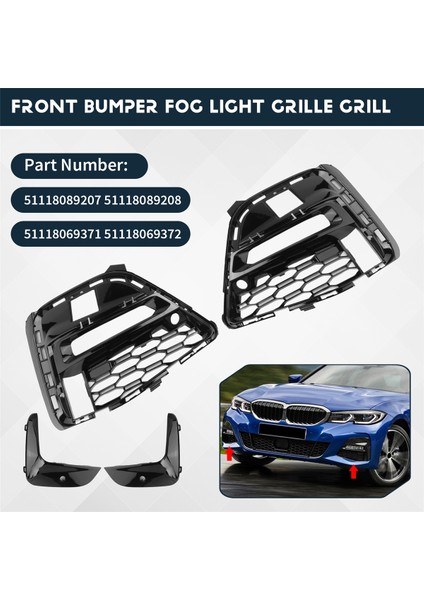 Ön Tampon Sisli Izgara Grill 51118089207 51118089208 51118069371 51118069372 Bmw- 3 Serisi G28 G20 320I 325I (Yurt Dışından) fırsatları