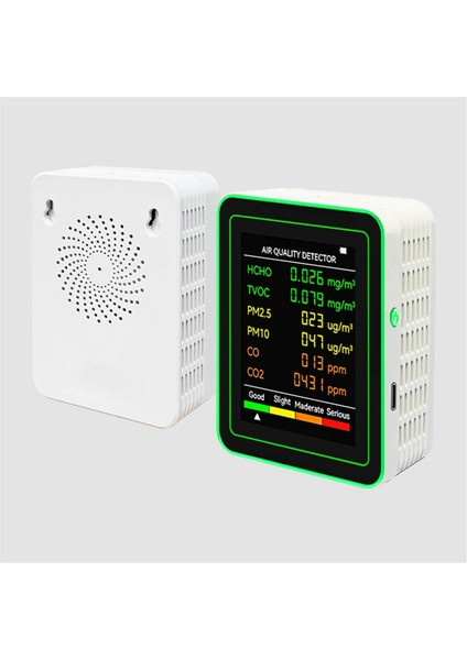 Hava Kalitesi Dedektörü 6 Arada 1 Dedektör Hcho Tvoc Co2 Co PM10 Pm1.5 Metre Gazlar Akıllı Beyaz Tespit (Yurt Dışından) fiyatları