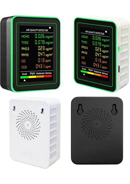 Hava Kalitesi Dedektörü 6 Arada 1 Dedektör Hcho Tvoc Co2 Co PM10 Pm1.5 Metre Gazlar Akıllı Beyaz Tespit (Yurt Dışından) fırsatları