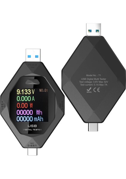 Yeni Çok Fonksiyonlu Voltaj Akım Güç Ölçer Tip-C &amp; USB 1.44 Inç Hızlı Şarj Güç Algılama Analizörü Test Araçları (Yurt Dışından) fiyatları