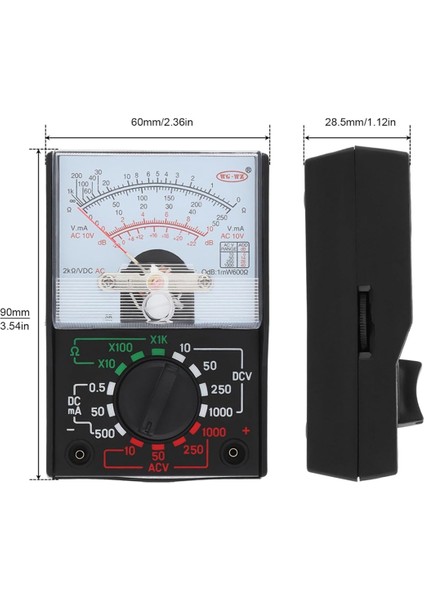 Multimetre, Ac/dc Volt 1000V Voltmetre Amp Volt Ohm Voltaj Test Cihazı Test Uçları ve Pil Dahil (Yurt Dışından) modelleri