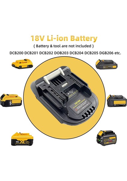 Milwaukee Için DM18M Pil Adaptör Dönüştürücü, BL1830 BL1850, 20V Ila 18V ile Uyumlu Makita 18V Pillere Dewalt (Yurt Dışından) fırsatları