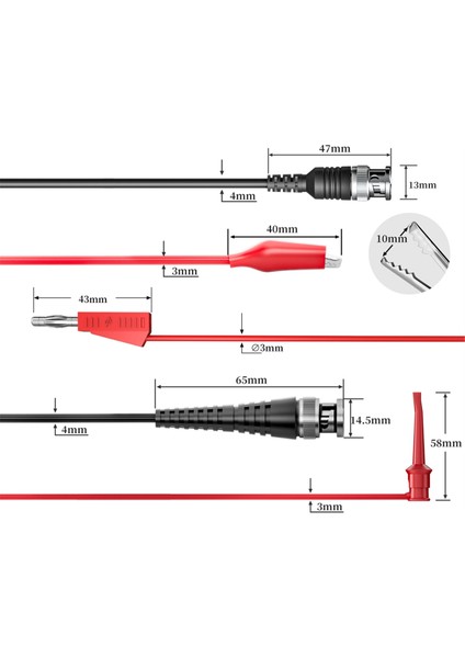 CKT014 Aksesuarlı Evrensel Osiloskop Probları Kıt Piercing Prob ile Bnc Test Kurşunlu 100MHZ 1x 10X (Yurt Dışından) modelleri