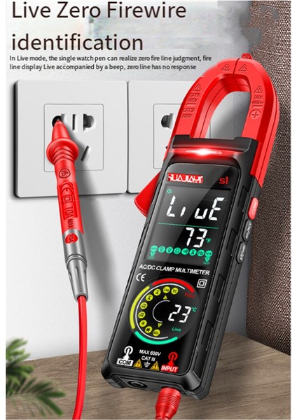 Huajiayi S1 Dc/ac Dijital Kelepçe Ölçer 6000 Sayım 400A Amp Menteter Renk Ekran Tester Hz Ncv Ohm Metre (Yurt Dışından) indirimleri