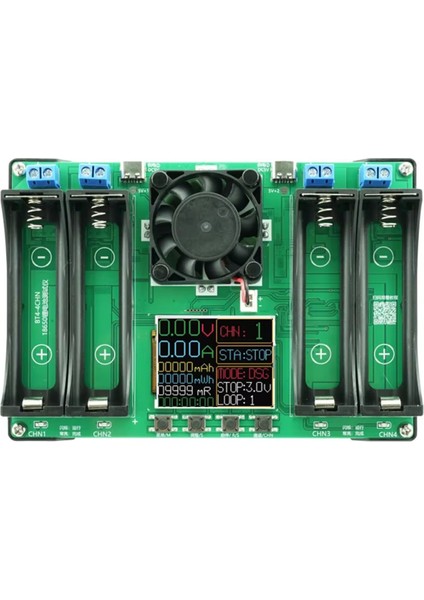 18650 Typ-C LCD 4/1 Kanal Ekran Pil Kapasite Test Cihazı Mah Lityum Dijital Pil Algılama Pil Testi Için (Yurt Dışından)
