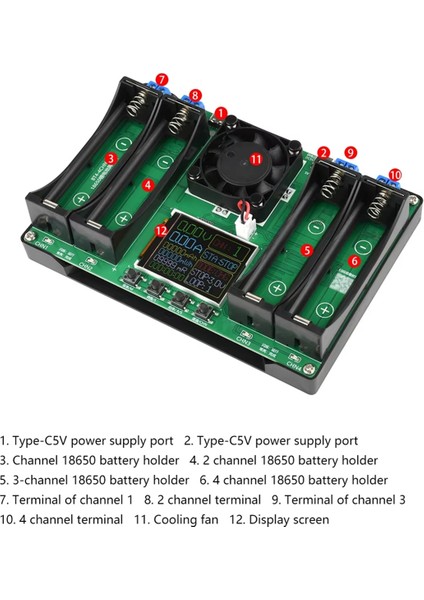 18650 Typ-C LCD 4/1 Kanal Ekran Pil Kapasite Test Cihazı Mah Lityum Dijital Pil Algılama Pil Testi Için (Yurt Dışından) indirimleri
