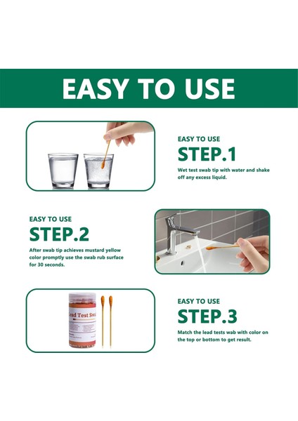 60PCS Kurşun Test Swabs, Tüm Boyalı Yüzeyler, Seramikler, Bulaşıklar, Metal, Ahşap, Kurşun Test Şeritleri Için Anında Kurşun Test Kiti (Yurt Dışından) indirimleri