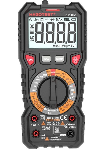 Habotest HT118A/C/D Çift Arka Işığı Otomatik Dijital Ekranlı Yüksek Hassas Profesyonel Dijital Multimetre (Yurt Dışından)