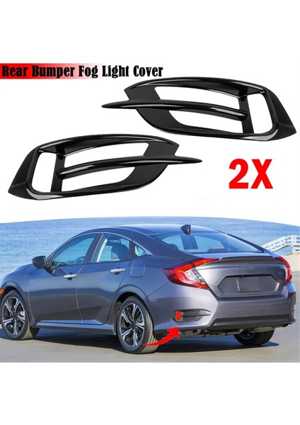 Honda Civic Için Siyah Araba Arka Sisli Izgara Kapak Döşeme 10TH 2016 2017 2018 2019 Arka Sis Lambası Izgarası (Yurt Dışından) fiyatları