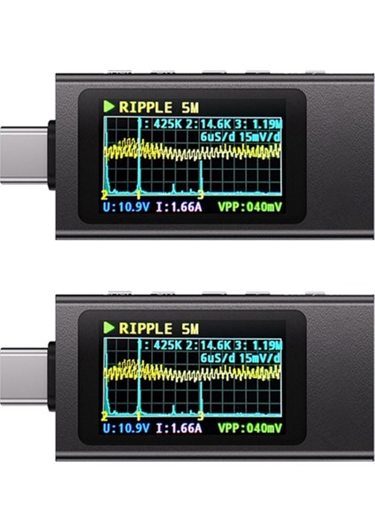 2pcs Kws-X1 Power Metre 12A Tip-C Tip-C Hızlı Şarj Test Cihazı Dijital Ekran Dc Voltaj Ampermetre Güç Ölçer Elektrikçi Aracı (Yurt Dışından)