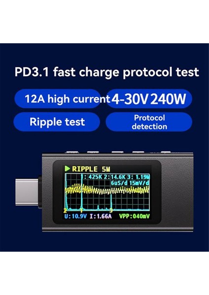 2pcs Kws-X1 Power Metre 12A Tip-C Tip-C Hızlı Şarj Test Cihazı Dijital Ekran Dc Voltaj Ampermetre Güç Ölçer Elektrikçi Aracı (Yurt Dışından) fiyatları