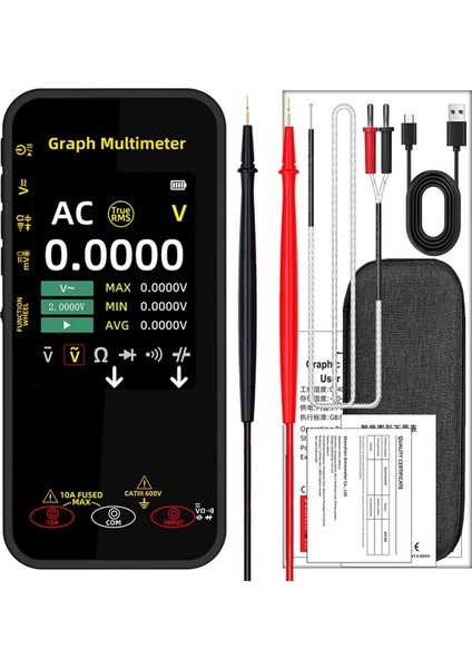 Bside S500 Akıllı Dijital Multimetre, Voltaj Dalga Formu Kayıt, Sıcaklık Testi, Akım, Ekran Dönebilir Ekran (Yurt Dışından)