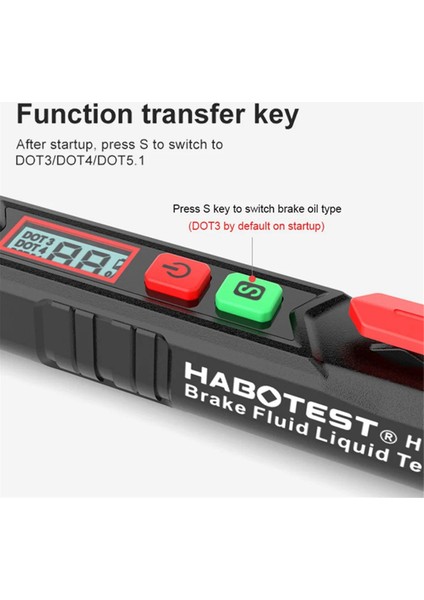 Habotest HT662 Fren Sıvısı Test Cihazı Ses Işık Alarmı Dijital Araba Fren Sıvısı Yağ Test Cihazı Dot3/dot4/dot5.1oil Kalite Kontrol Kalemi (Yurt Dışından) modelleri