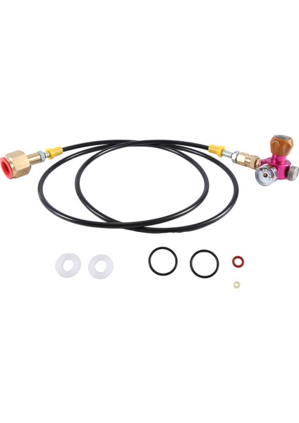Duo/terra/art/gaıa Hızlı Bağlantı W21.8-14 Co2 Silindiri Için 2000PSI Basınç Göstergesi ile Co2 Transfer Adaptörü ve Hortum (Yurt Dışından) fırsatları