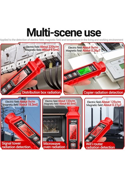 Aneng GN902 Elektromanyetik Radyasyon Dedektörü Sıcaklık Test Cihazı LCD Arka Işık Ekranlı Radyasyon Analizörü (Yurt Dışından) fırsatları
