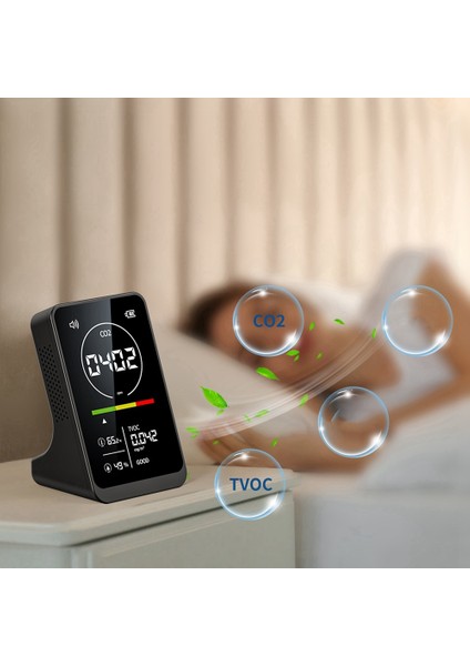 4 Arada 1 Dijital Hava Kalitesi Sayaç Şarj Edilebilir Co2 Tvoc Sıcaklık Nem Monitörü Co2 Dedektör Ev Için Alarm (Yurt Dışından) modelleri