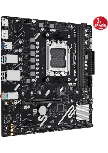 Prıme A620AM-K Amd A620A Am5 Ddr5 7600 Dp HDMI M2 Usb3.2 Aura Rgb Matx 6+2+1+1 Güç Aşamaları, 128GB’A Kadar Ram Desteği, Asus 5x Protectıon Iıı modelleri