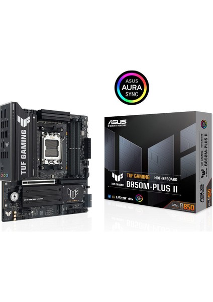 Tuf Gamıng B850M-PLUS Iı Amd B850 Am5 Ddr5 8000 Dp HDMI 3x M2 Usb3.2 Gen 2x2 Aura Rgb 2.5gbit Lan Matx 14+2+1 Güç Aşamaları, 1xgen5 M.2, Ready For Advanced Aı Pc