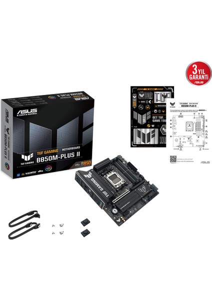 Tuf Gamıng B850M-PLUS Iı Amd B850 Am5 Ddr5 8000 Dp HDMI 3x M2 Usb3.2 Gen 2x2 Aura Rgb 2.5gbit Lan Matx 14+2+1 Güç Aşamaları, 1xgen5 M.2, Ready For Advanced Aı Pc