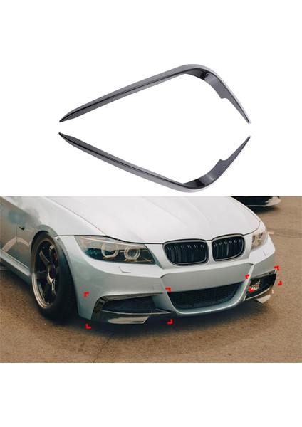 Araba Parlak Siyah Ön Tampon Ayırtıcı Spoiler Trim Fog Fog Fog Canard Bmw 3 Serisi E90 E91 Lcı M Sport 2009-2012 (Yurt Dışından) fırsatları