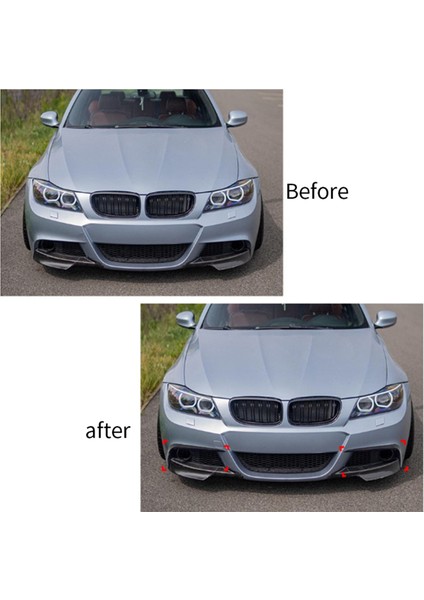Araba Parlak Siyah Ön Tampon Ayırtıcı Spoiler Trim Fog Fog Fog Canard Bmw 3 Serisi E90 E91 Lcı M Sport 2009-2012 (Yurt Dışından) indirimleri