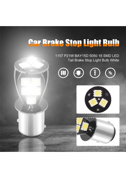 1157 P21W BAY15D 5050 18 Smd LED Kuyruk Fren Durdur Ampul Beyaz (Yurt Dışından) fırsatları