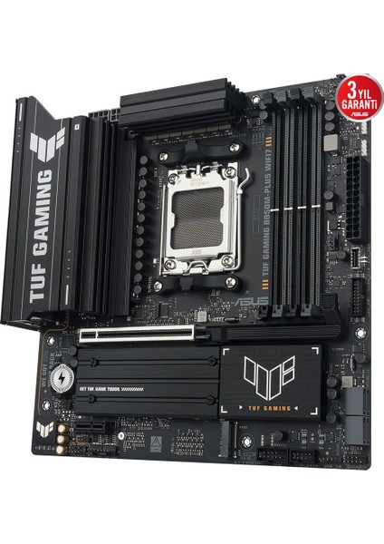 Tuf Gamıng B850M-PLUS Wıfı7 Amd B850 Am5 Ddr5 8000 Dp HDMI 3x M2 Usb3.2 Gen 2x2 Wifi 7 + Bt Aura Rgb 2.5gbit Lan Matx 14+2+1 Güç Aşamaları, 1xgen5 M.2, Ready For Advanced Aı Pc