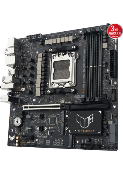 Tuf Gamıng B850M-PLUS Wıfı7 Amd B850 Am5 Ddr5 8000 Dp HDMI 3x M2 Usb3.2 Gen 2x2 Wifi 7 + Bt Aura Rgb 2.5gbit Lan Matx 14+2+1 Güç Aşamaları, 1xgen5 M.2, Ready For Advanced Aı Pc