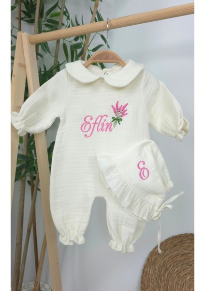 Müslin Yeni Doğan 4katlı Organik %100PAMUK Kişiye Özgü Nakışlı Hastane Çıkış Seti (Lavanta Modeli) fiyatları