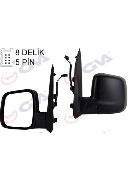 1029331 - Dış Dikiz Aynası Sol Fıorıno-Bıpper-Nemo 07 Elektrikli Isıtmalı Konveks 5 Fiş VM-6115EHL