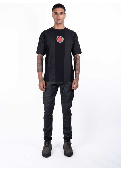 Ex-Peent Erkek Kısa Kollu Siyah Renkli, Poplin Garnili, Baskılı, Regular Fit Dikiş Detaylı T-Shirt modelleri