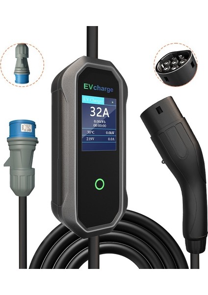 Evcharge Elektrikli Araç Taşınabilir Şarj Cihazı 7 Kw / 32A