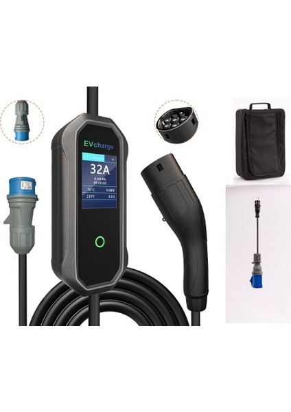 Evcharge Elektrikli Araç Taşınabilir Şarj Cihazı 7 Kw / 32A modelleri