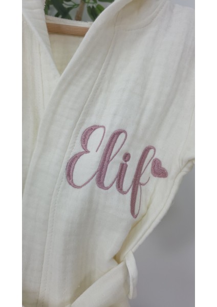 Müslin Yeni Doğan 4katlı Organik %100PAMUK Kişiye Özgü Nakışlı Kalpli Bornoz (0-2 Yaş) modelleri