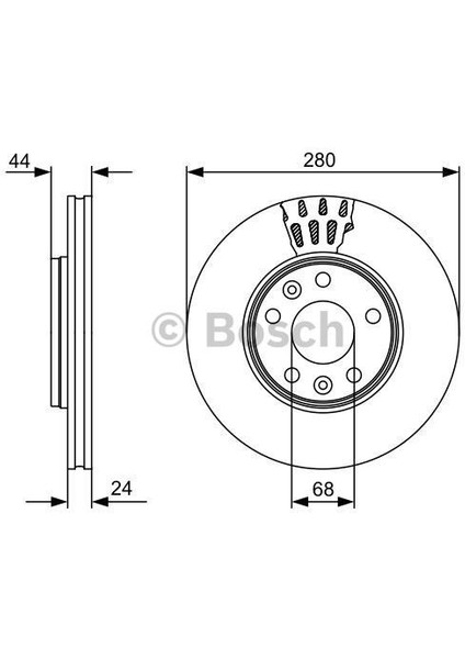 0986479553 - Ön Fren Diski Megane Iıı 09 Fluence 09 Duster 10 Express 21 Juke F16 19 1.5 Dci 280×24X5DL 1.0tce 1.6-2.0-1.5 Dci