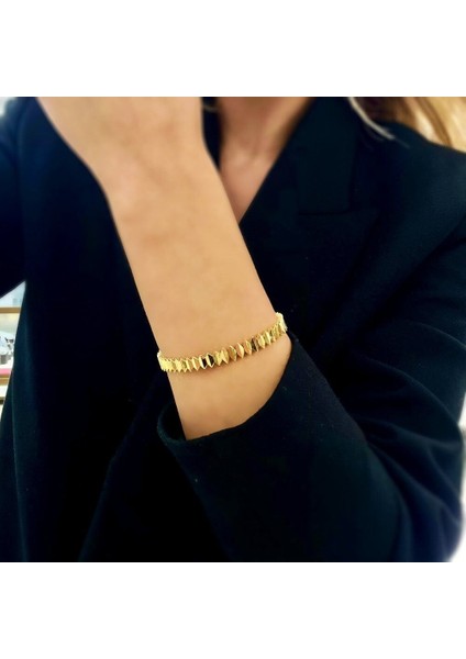 Geometrik Tasarımlı Altın Kelepçe - KLP0332