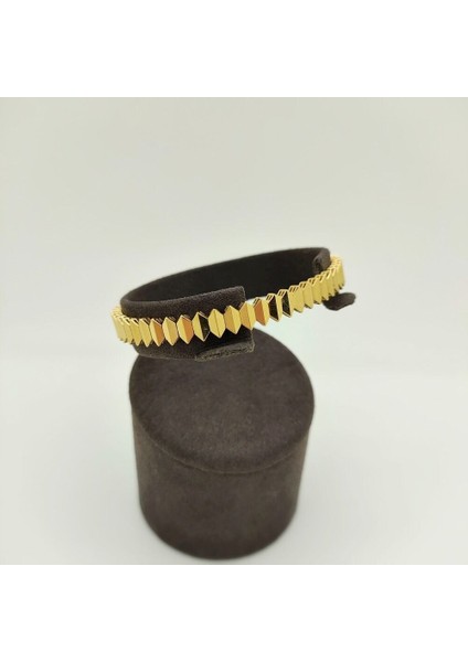 Geometrik Tasarımlı Altın Kelepçe - KLP0332 fırsatları