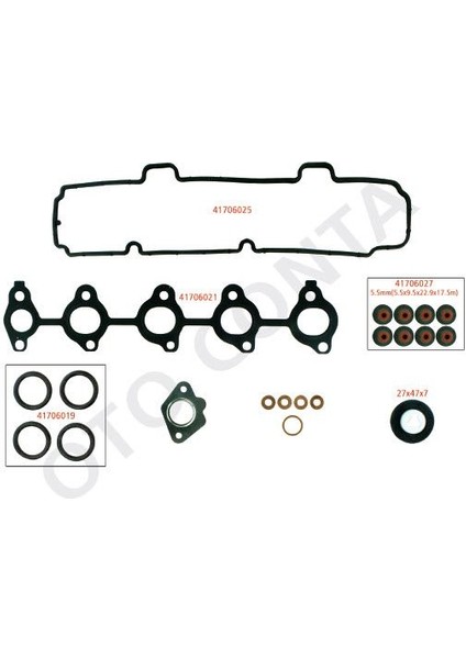 41706003 - Üst Takım Contası P107-P206-P307-BIPPER-NEMO-FIESTA-FUSION 1.4hdı Dv4 Teflon Keçeli Skc Siz