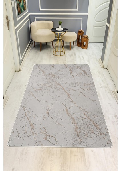 Parlak Kadife Kumaş Dijital Baskı Modern Desenli Dot Kaymaz Tabanlı Halı H1077