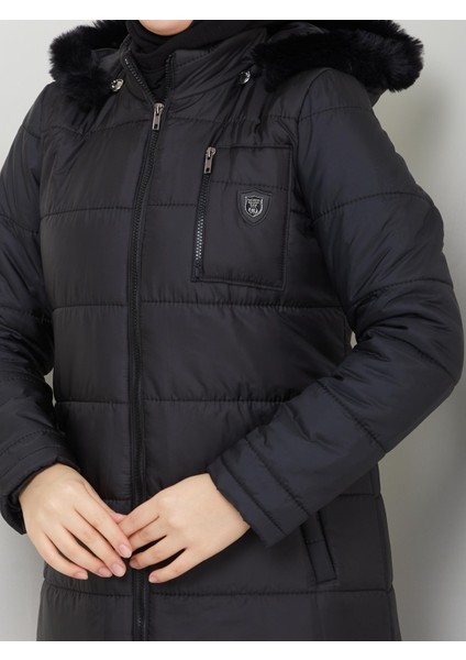 Kışlık Kapitone Şişme Kadın Kaban Kapşonlu Araboy Fermuarlı 20250 modelleri