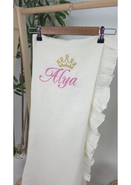 Müslin Yeni Doğan 4katlı Organik %100PAMUK Kişiye Özgü Nakışlı Hastane Çıkış Seti-Taçlı Gold modelleri