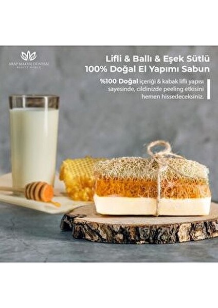 Lifli Ballı Eşşek Sütlü El Yapımı Sabun 120 gr Doğal Nemlendirici Etki fırsatları