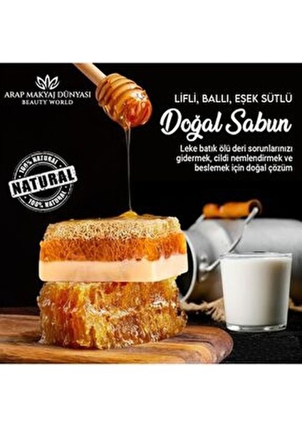 Lifli Ballı Eşşek Sütlü El Yapımı Sabun 120 gr Doğal Nemlendirici Etki indirimleri