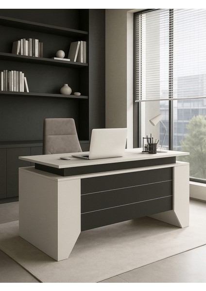 Remida Ofis Masası Çalışma Masası Kumtaşı - Antrasit fiyatları