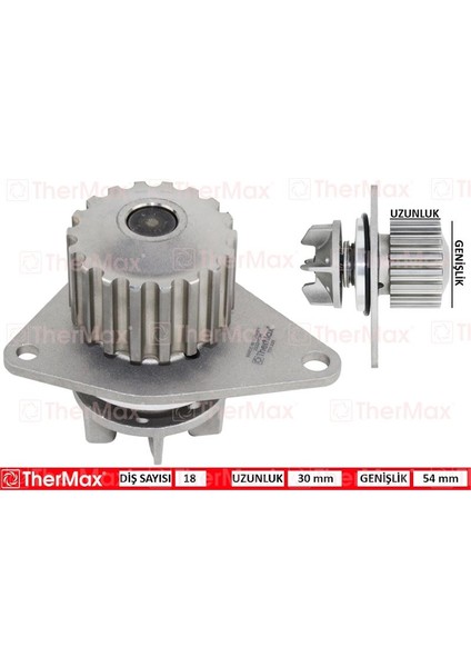 T01.228 - Devırdaım Su Pompası Peugeot P206-P207-P307 Cıtroen C2-C3-C4 1.4 16V KFU-ET3J4 18DIS