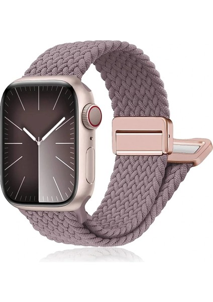 Apple Watch 10-11 46MM Lopard KRD-134 Örgü Tasarımlı Hasır Kordon Strap Kayış