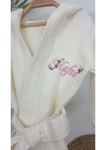 Müslin Yeni Doğan 4katlı Organik %100PAMUK Kişiye Özgü Nakışlı Hastane Çıkış Seti(Kelebekli Papatya) modelleri