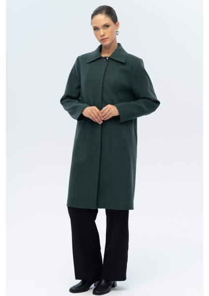 Gömlek Yaka Punto Detaylı Büyük Beden Kaban Yeşil 3117 fiyatları