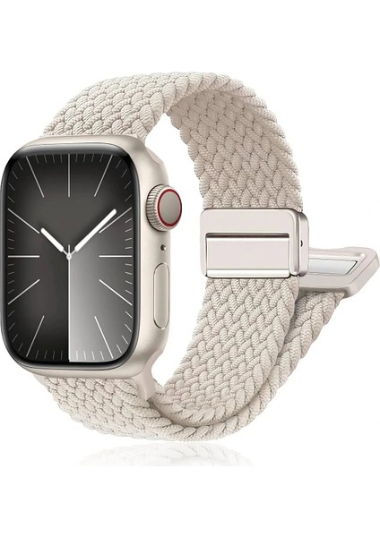 Apple Watch 10-11 46MM Lopard KRD-134 Örgü Tasarımlı Hasır Kordon Strap Kayış